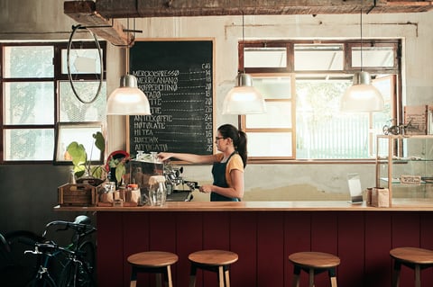 Barista in a modern coffee shop
